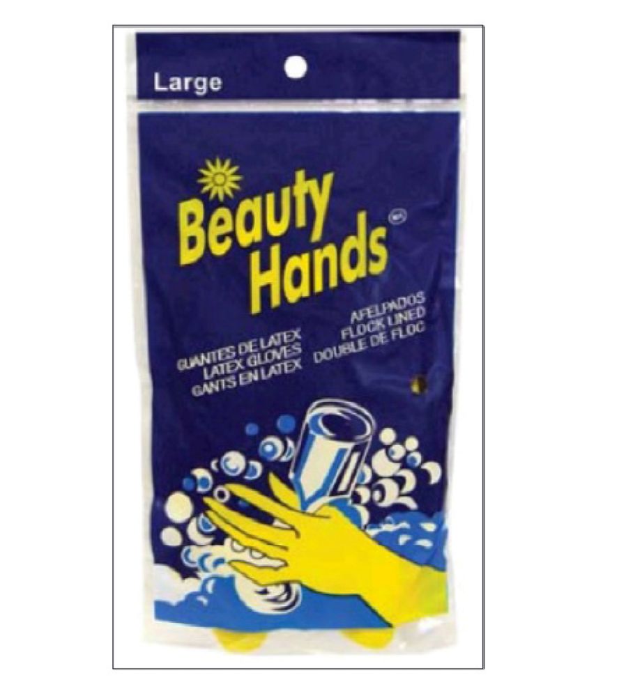 144 Pieces of Latex Glove Large Yellow Flock Lined