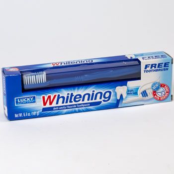 24 Pieces of Toothpaste W/brush 6.4 Oz  Whitening Boxed Lucky
