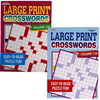 120 Pieces of Crossword Puzzle Large Print2asst In 120pc Floor Disp