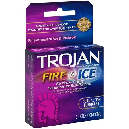 12 Pieces of Trojan 3 Count Fire And Ice