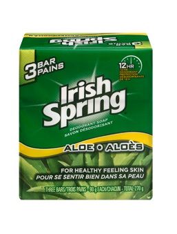 24 Pieces of Irish Spring Aloe Vera 3 Pack Bar Soap 3.75 oz