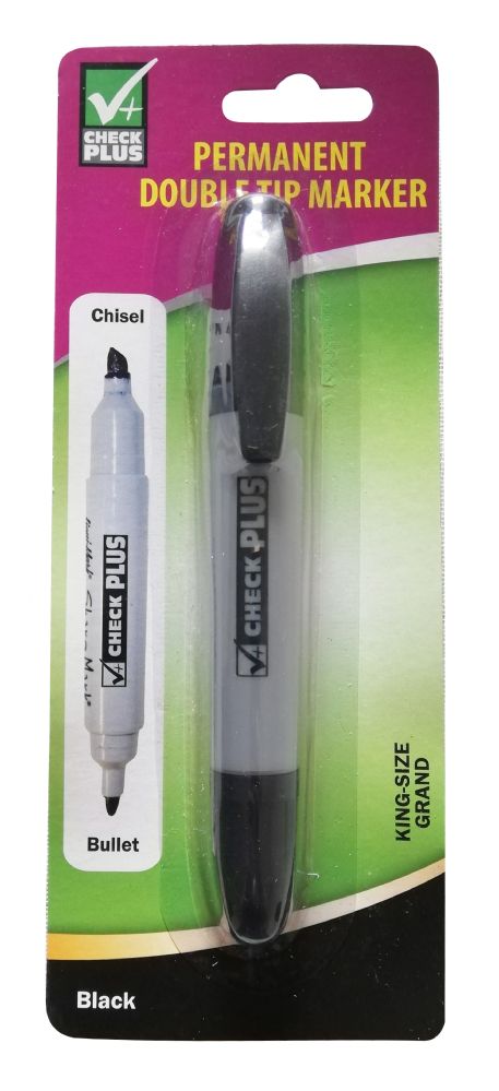 48 Pieces of Check Plus Permanent Marker 1 Pk Double Tip King Size Black