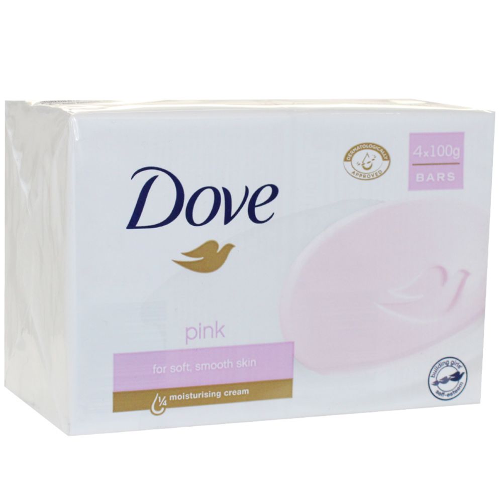 6 Pieces of Dove Bar Soap 100g 4pk Pink