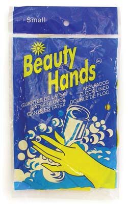 144 Pieces of B.h. Latex Glove Small Yellow Flock Lined