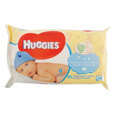 10 Pieces of Huggies Baby Wipes 56 Count Pure