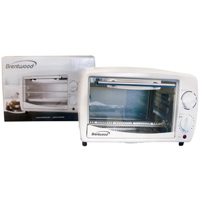 4 pieces of Brentwood Toaster Oven 4 Slice Broiler White Ul Listed