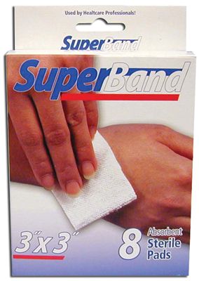 36 Pieces of Super Band Sterile Pads 8 Count 3 X 3 Inch Boxed