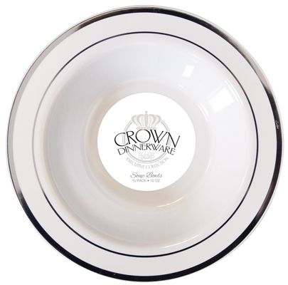 12 Pieces of Crown Soup Bowl Executive Collection 12 Oz 10 Pk Silver