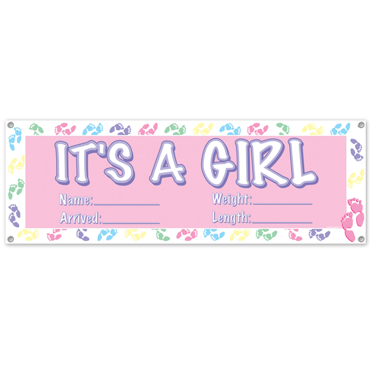 12 Pieces of It's A Girl Sign Banner