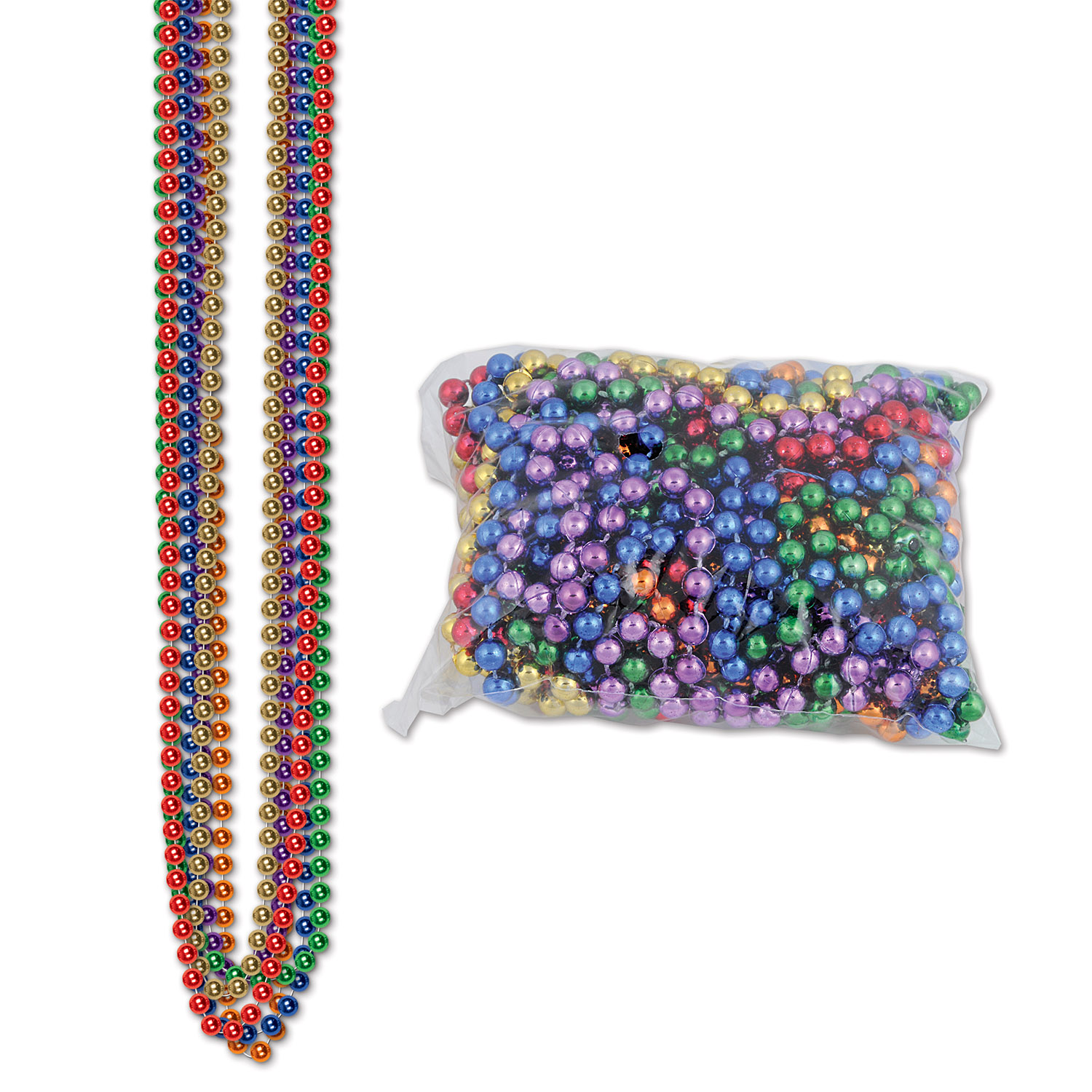12 Pieces of Party Beads - Small Round