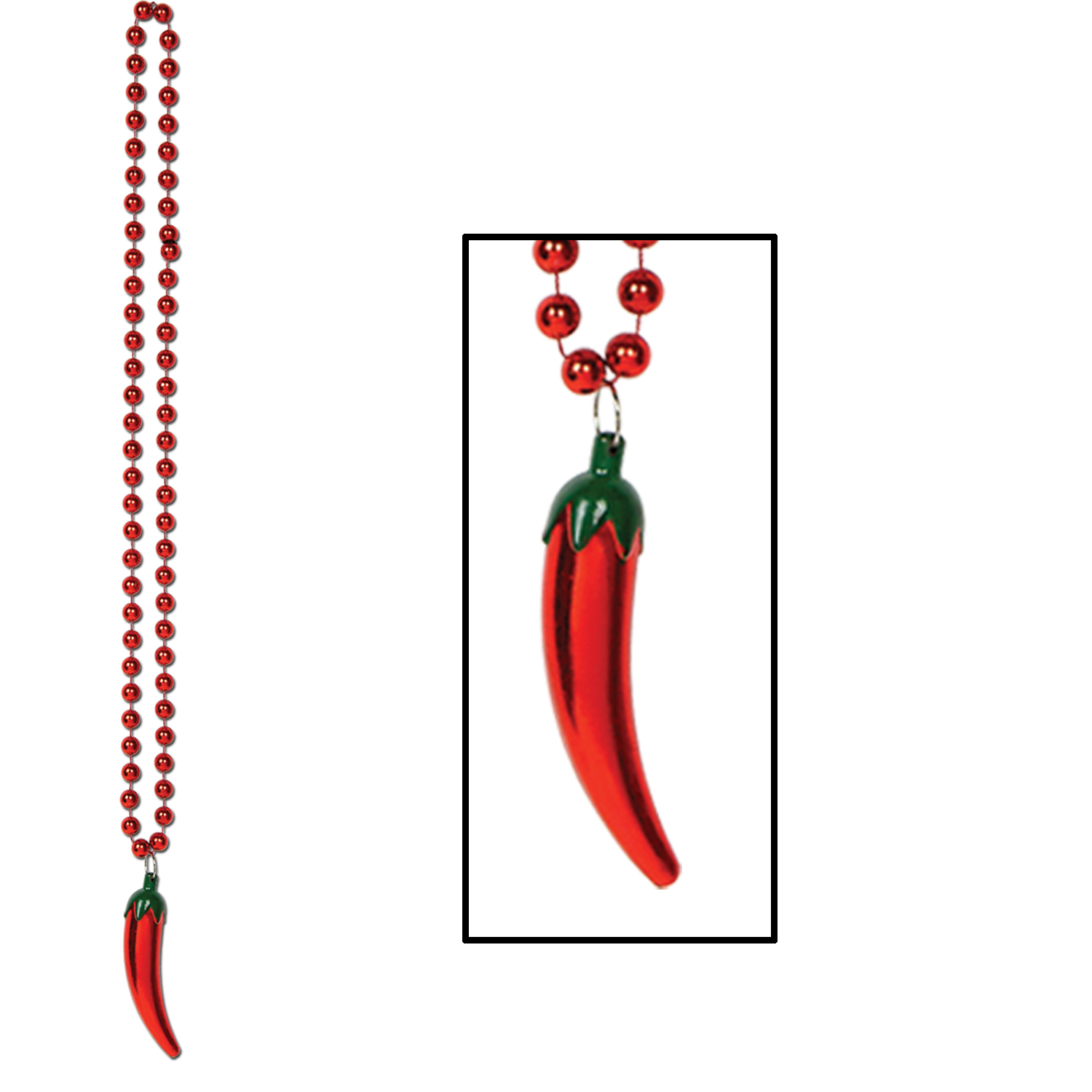 12 Pieces of Beads w/Chili Pepper Medallion