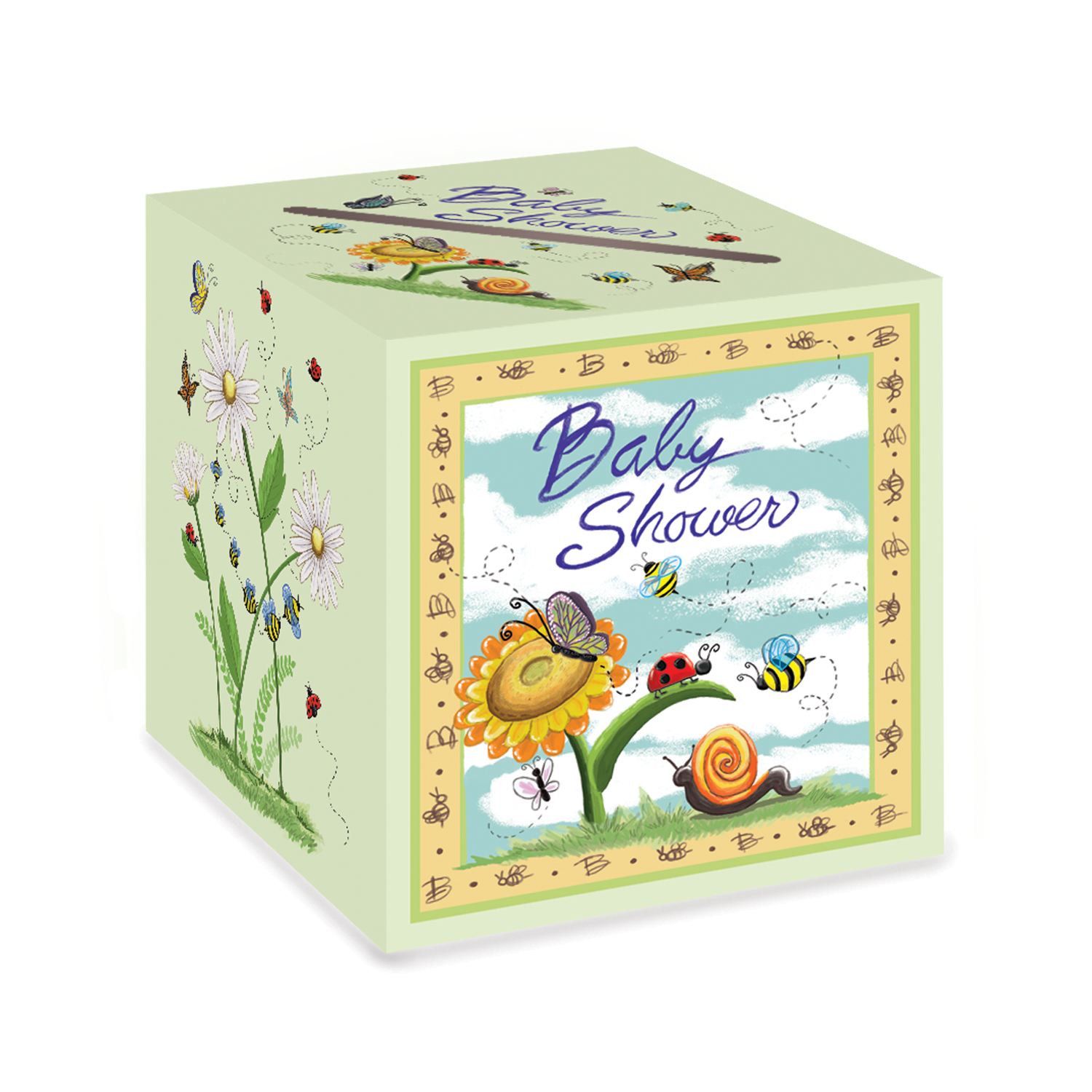 6 Pieces of Baby Shower Card Box Assembly Required