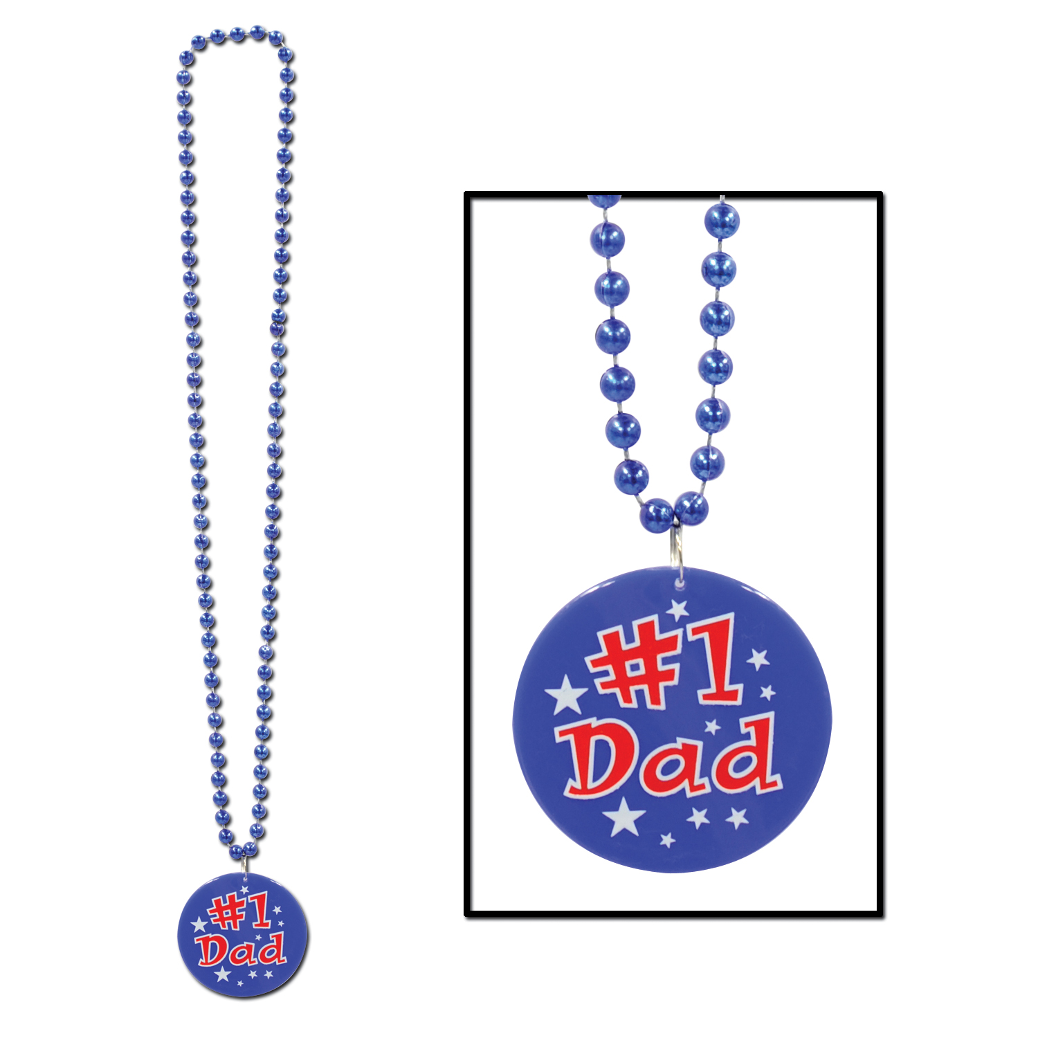 12 Pieces of Beads W/printed #1 Dad Medallion