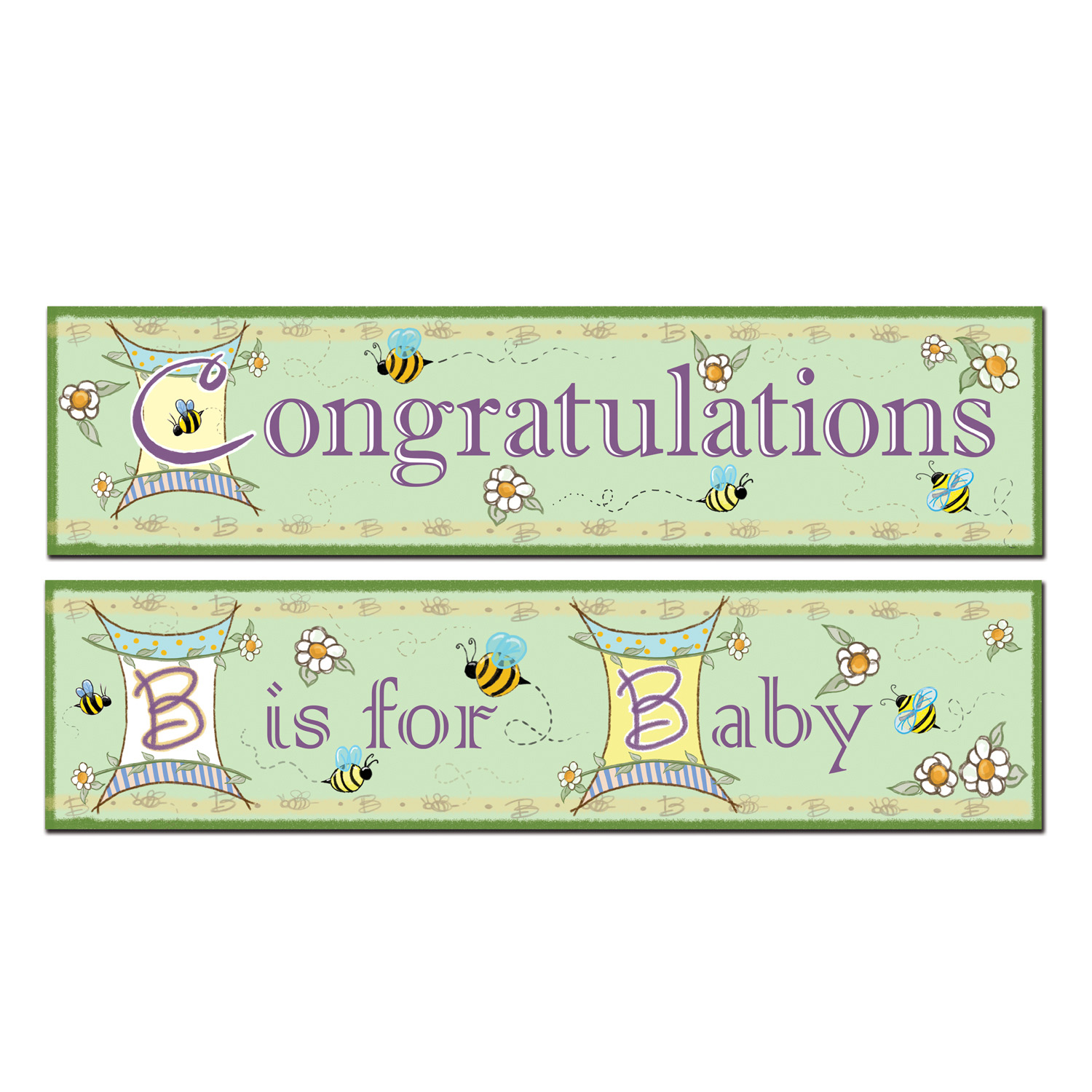 12 Pieces of B Is For Baby Banners