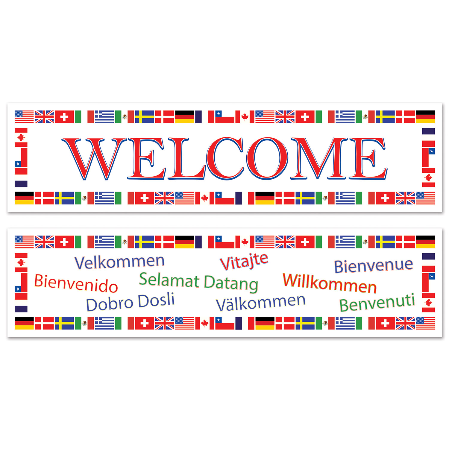 12 Pieces of International Welcome Banners