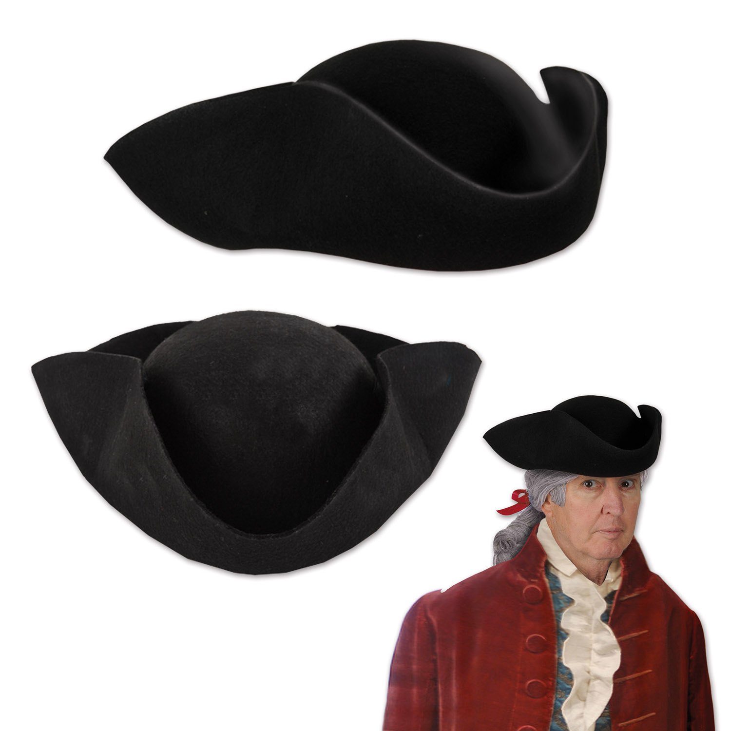 6 Pieces of Felt Tricorn Hat