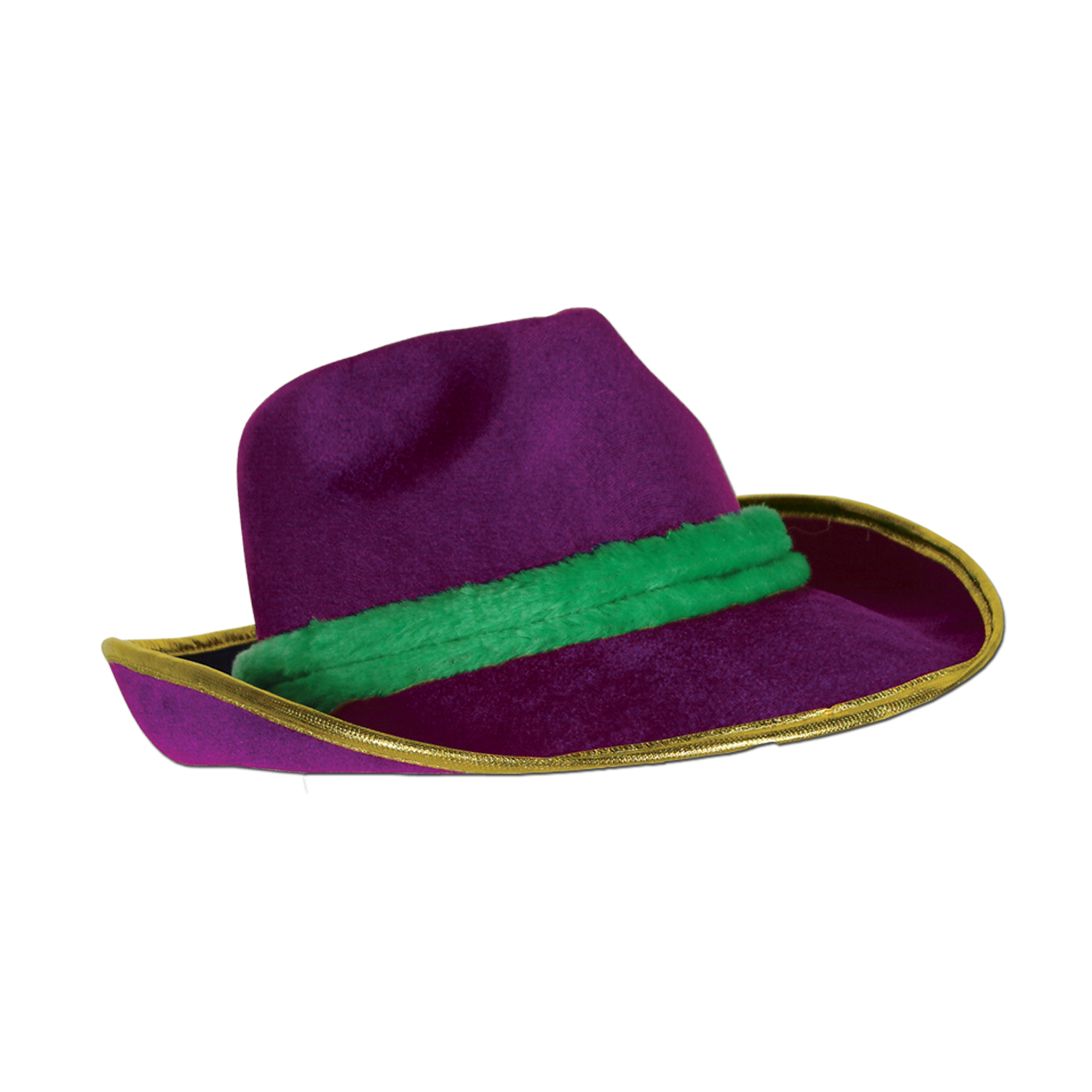 6 Pieces Mardi Gras VeL-Felt Fedora One 