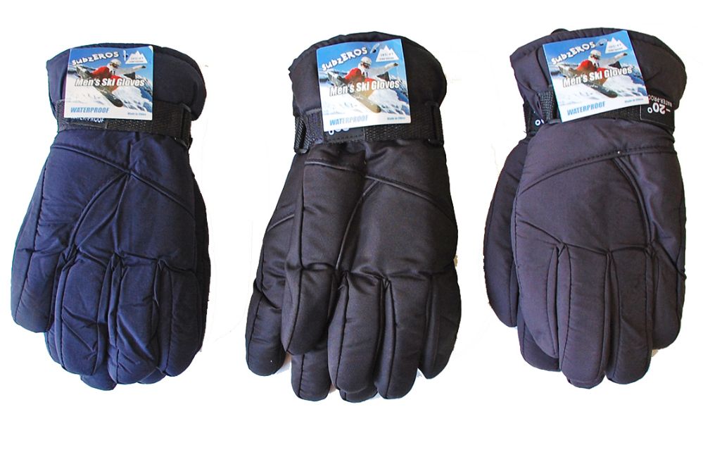 36 Pairs of Men's Ski Gloves - Solid Colors