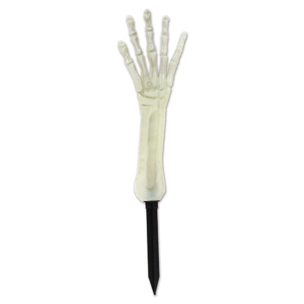 6 Pieces of NitE-Glo Skeleton Hand Yard Stake AlL-Weather NitE-Glo Plastic; Ground Stake Included; Assembly Required