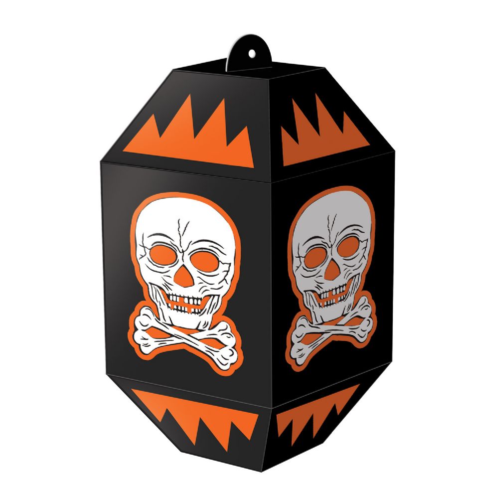 12 Pieces of Vintage Halloween Skull Paper Lanterns Assembly Required