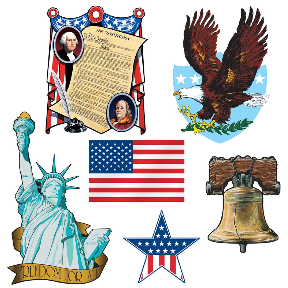 12 Pieces of Patriotic Cutouts