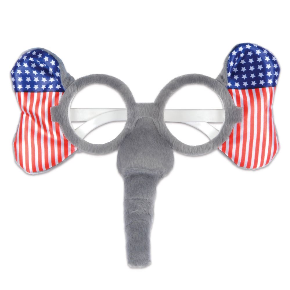 12 Pieces of Patriotic Elephant Glasses