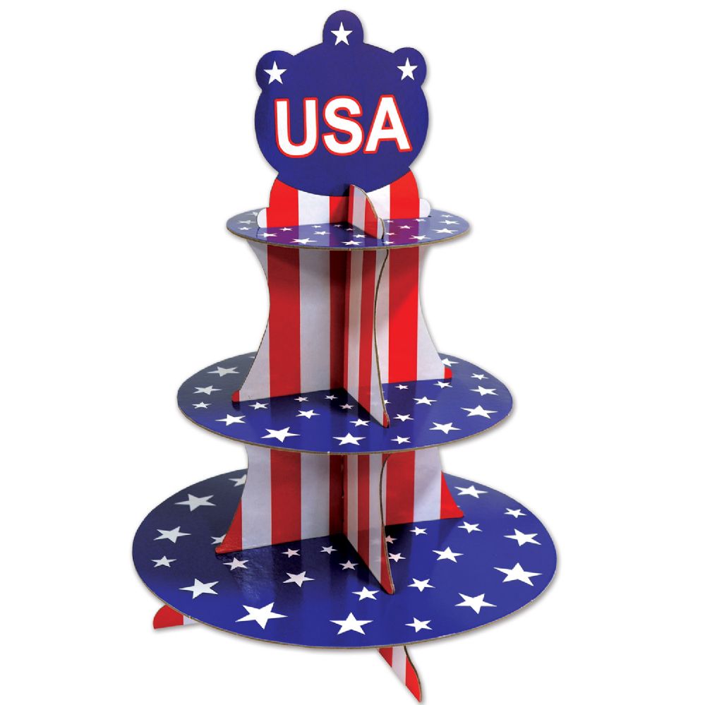 12 Pieces of Patriotic Cupcake Stand