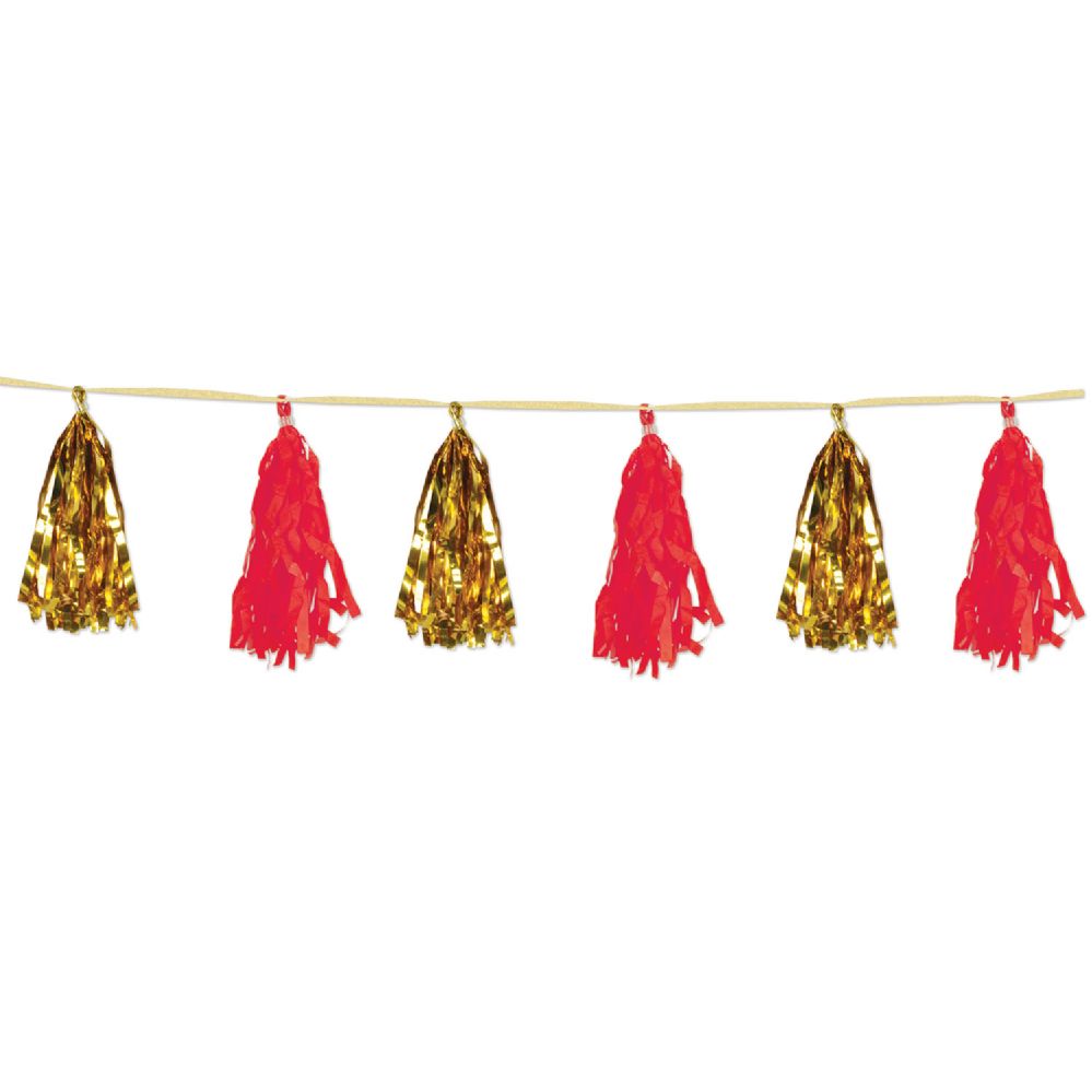 12 Pieces of Metallic & Tissue Tassel Garland