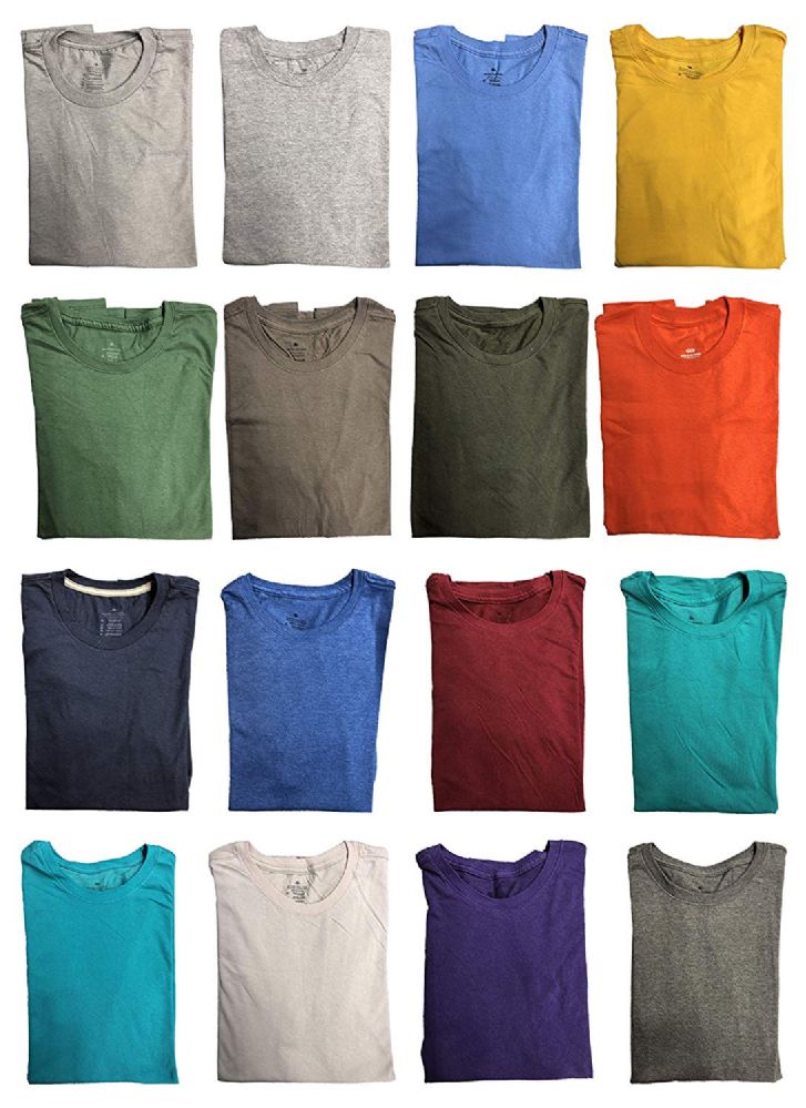 36 Pieces Mens Cotton Crew Neck Short Sleeve T-Shirts Mix Colors, 3x Large - Mens T-Shirts