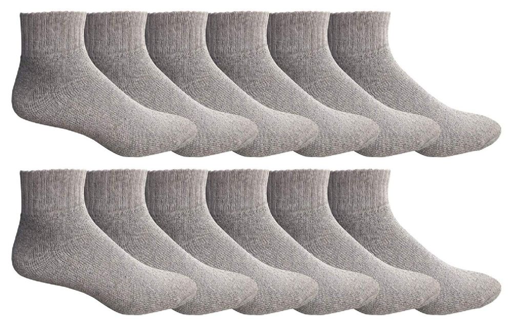 12 Wholesale Yacht & Smith Women's Cotton Ankle Socks Gray Size 9-11