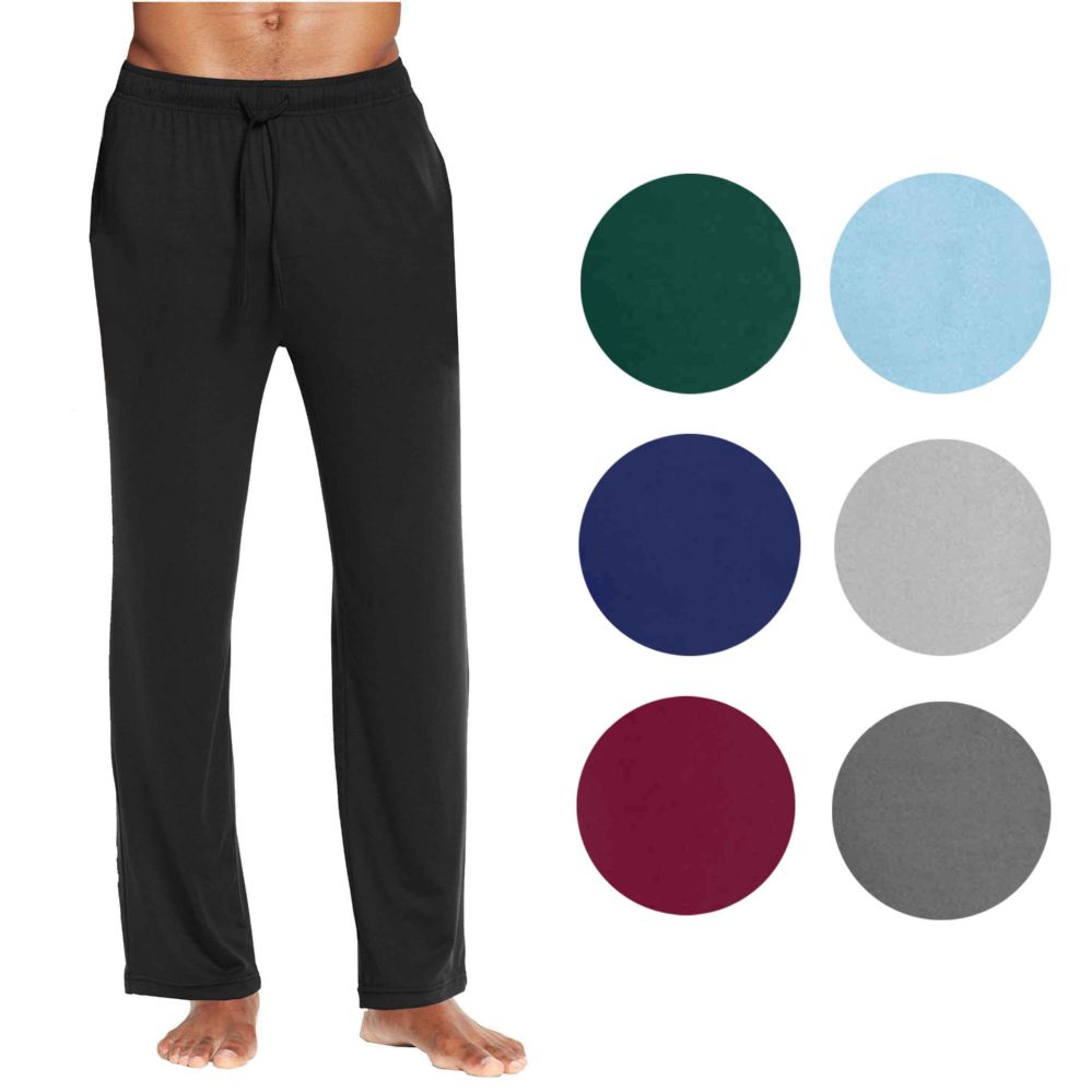 12 Pieces of Assorted Size Mens Solid Knit Pajama Pants In Burgandy