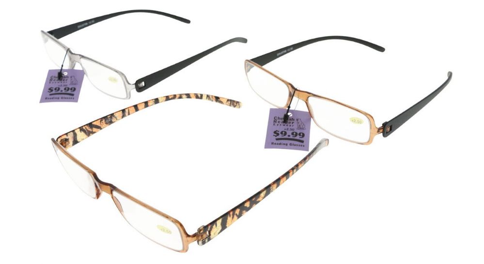 48 Wholesale Assorted Translucent Rectangular Reading Glasses