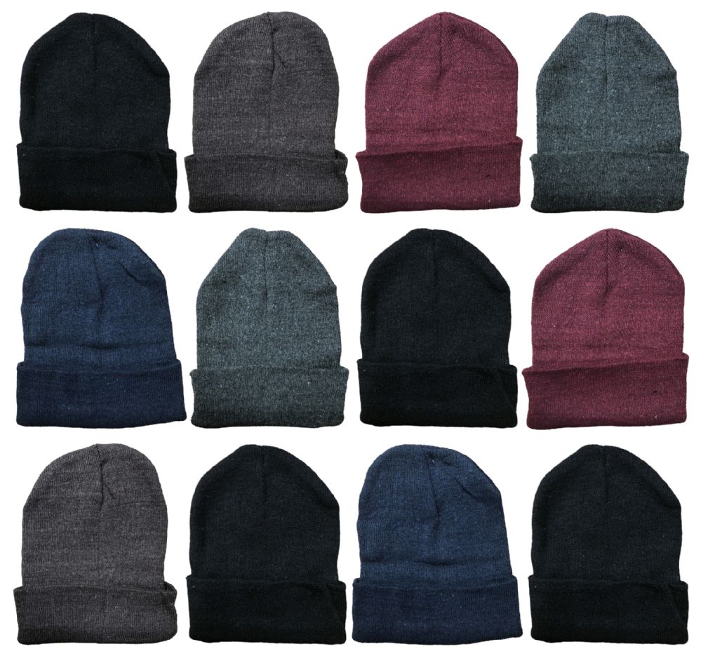 240 Pieces of Yacht & Smith Unisex Assorted Dark Colors Adult Winter Beanies