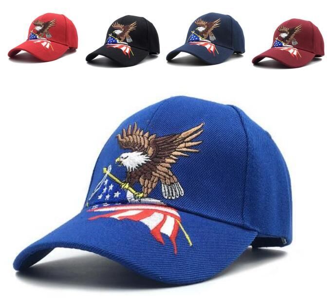 24 Wholesale Baseball Velcro Snapback Hat - American Patriot Eagle ...