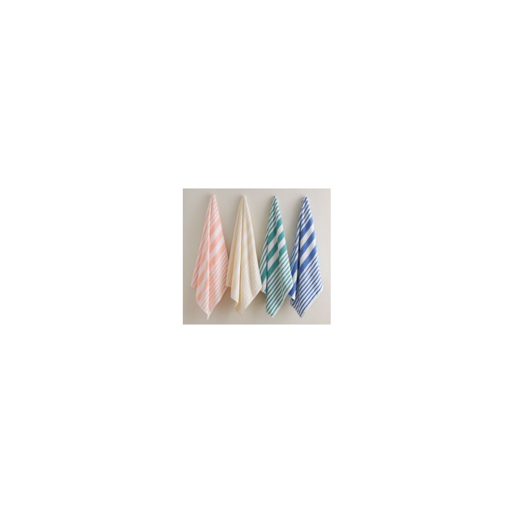12 Pieces of Beach Towel Peach Stripe 100% Ring Spun Cotton