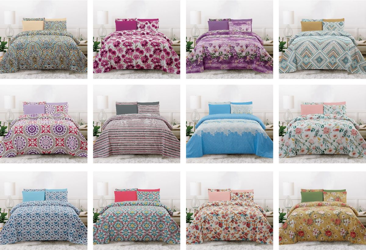 12 Sets Bedsheet Set In Assorted Prints Full Size - Bed Sheet Sets