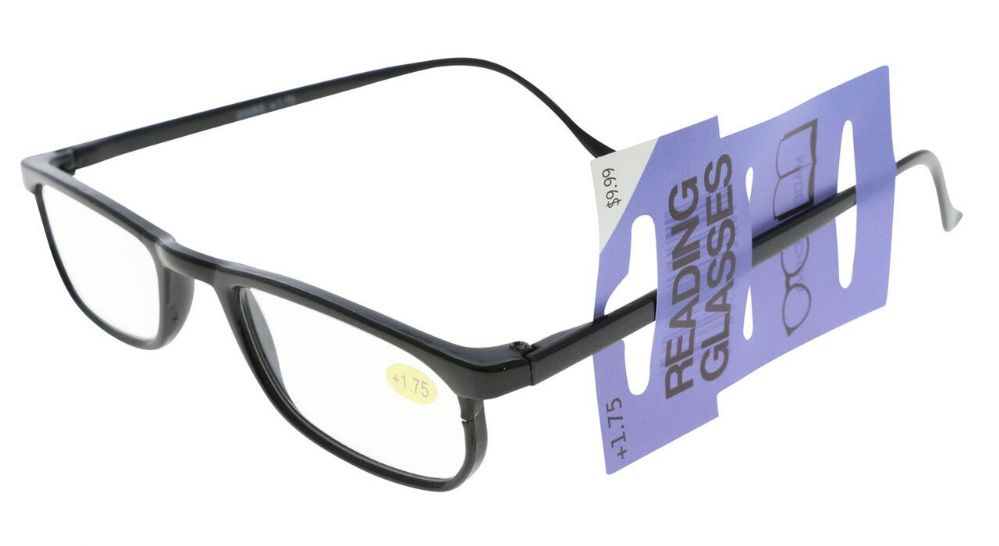 48 Pieces Black Acrylic Rectangular Reading Glasses - Reading Glasses