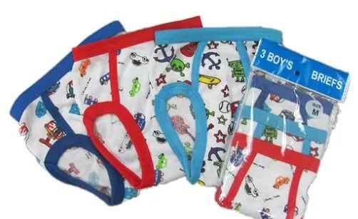 72 Pieces of Boy's Cotton Briefs With Print M
