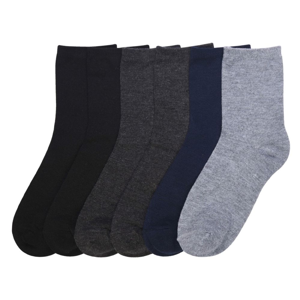 216 Wholesale Boy's Plain Crew Socks Assorted 6-8