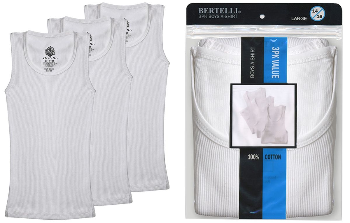20 Packs of Boys A-Shirt In White Size 4t