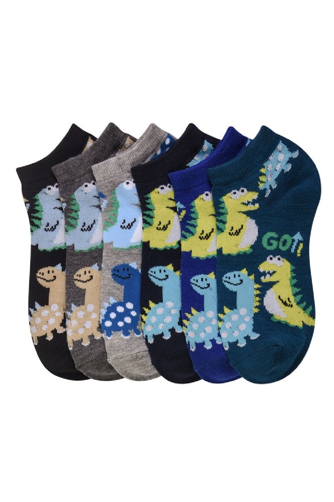 432 Wholesale Boys Ankle Socks Jurassic Design Size 2-3
