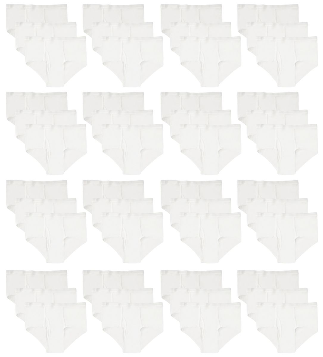 24 Wholesale Boys Cotton Underwear Briefs In White, Size Large