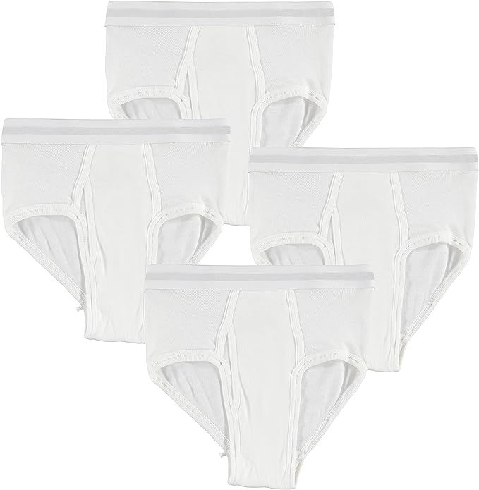 36 Wholesale Boys Cotton Underwear Briefs In White, Size Large