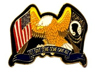 96 Wholesale Brass Hat Pin, U.s. Eagle/poW-Mia - "all Gave Some, Some Gave All