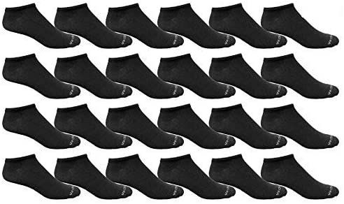 24 Pairs of Bulk Pack Womens Light Weight No Show Low Cut Breathable Socks, Solid Black Size 9-11