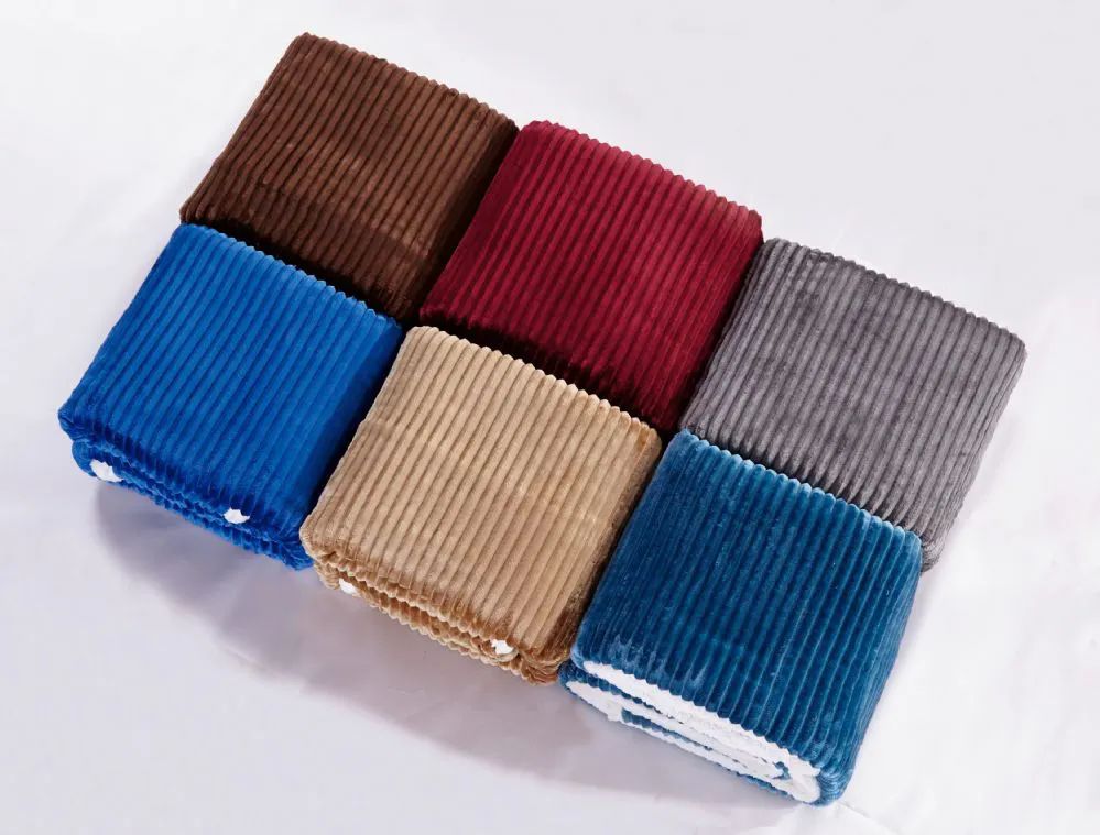 4 Pieces Corduroy Sherpa Blanket Queen Size In Chocolate - Fleece & Sherpa Blankets