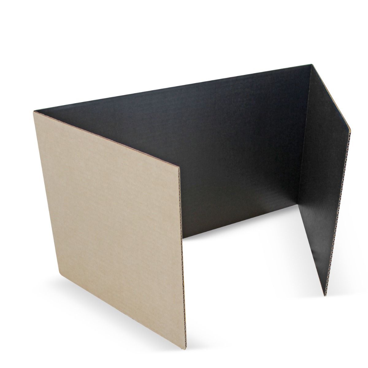 24 Pieces of Corrugated Study Carrels, 18" X 48", Black