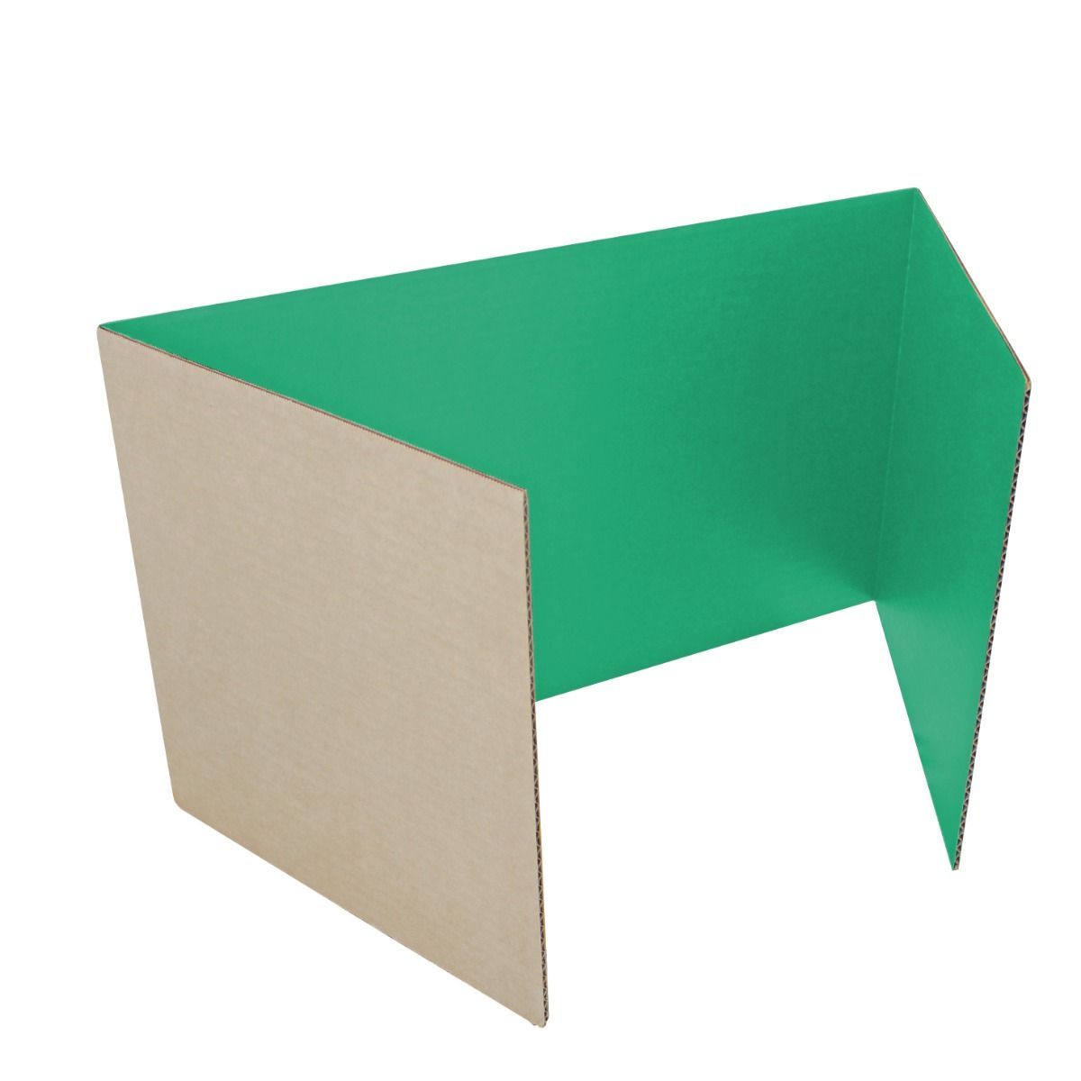 24 Pieces of Corrugated Study Carrels, 18" X 48", Green