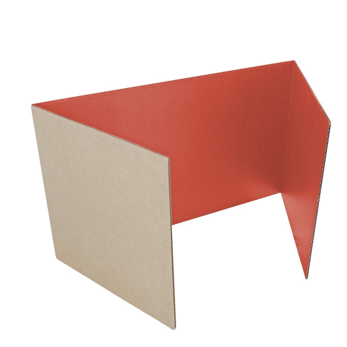 24 Pieces of Corrugated Study Carrels, 18" X 48", Red