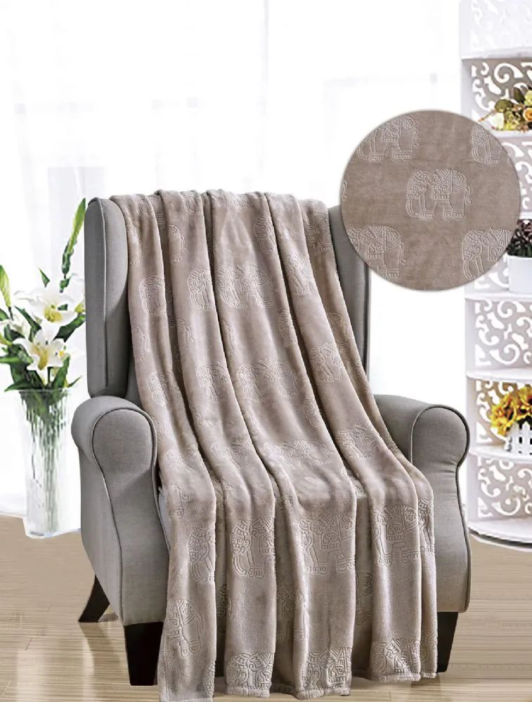 12 Wholesale Elephant French Collection Throw In Ivory